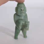 South American Carved Green Stone