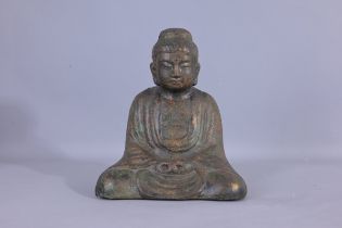 Antique Bronze Seated Buddha Figure