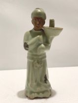 Chinese Yuan Style Longquan Celadon Oil Lamp