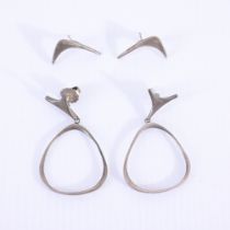 (2) Ed Wiener, Sterling Silver Earrings