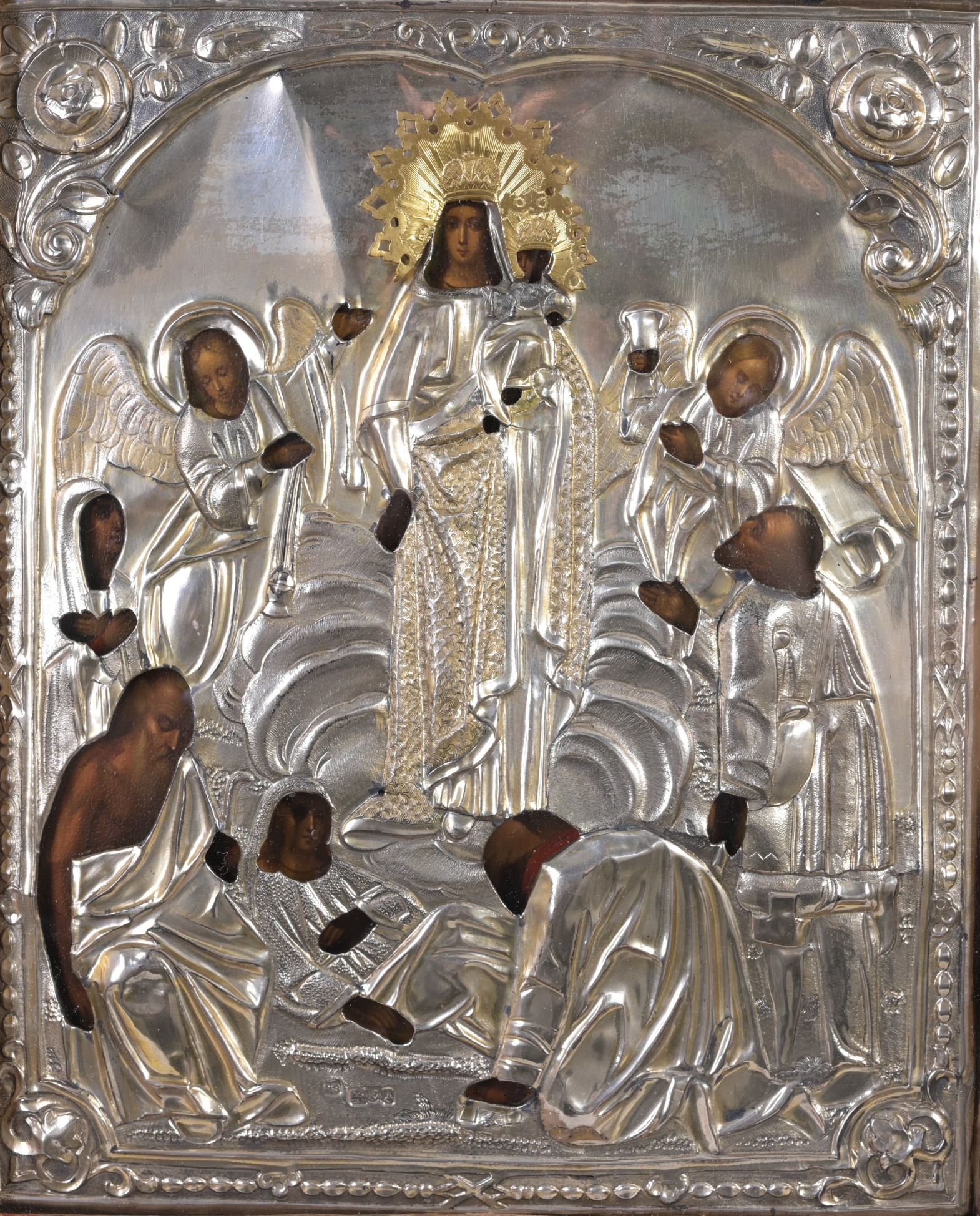 Antique Russian 'Mother of God' Icon - Image 3 of 6