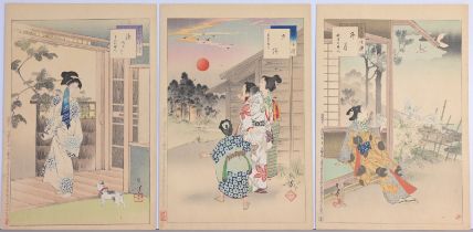 (3) Mizuno Toshikata Woodblock Prints