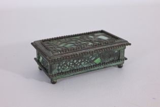 Riviere Studios Bronze Overlay Stamp Box c1910