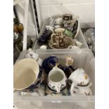 Ceramics: Coalport figurine, Dresden bowl with pierced rim painted with birds Imari items, good