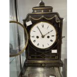 Late 18th/early 19th cent. Brass inlaid ebonised bracket clock, striking movement marked Grant,