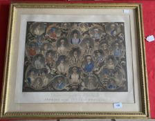 19th cent. Print: Jockeys of the South of England, framed and glazed. 15¾ins. x 19½ins.