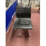 20th cent. Italian designed chrome and leather office chair c1980s.