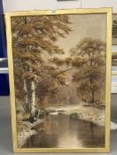 Edward John Duval (1876-1916): Watercolour, a river scene, signed and dated 1881, framed. Very small