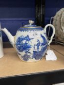 Robert David Muspratt-Knight Collection: Worcester First Period barrel shaped teapot cormorant and