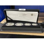 Coins/Numismatics ROYAL MINT; 2010 UK Britannia four-coin silver proof set, comprising £2, £1, 50p