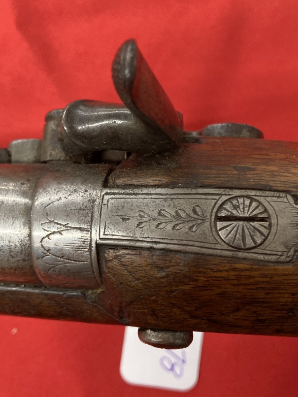 Antique Firearms: Muzzle loading percussion pistol by William Parker of London c1810, inscribed on - Image 9 of 13
