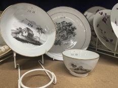 Robert David Muspratt-Knight Collection: English Porcelain New Hall tea bowl and saucer,