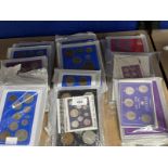 Coins/Numismatics: Mixed coin sets from Victorian onwards in hard plastic cases. BU and