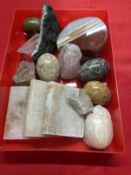 Geological Sample/ Specimens: Feldspars, half geode rock crystals, fluorite, polished egg shaped