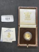 Coins/Numismatics: Royal Mint 1996 Gold Proof Tenth of a Ounce Britannia in Original Case with