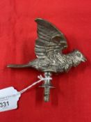 Automobilia: The Raymond Lippiatt Collection. 1930s silvered bronze car mascot in the form of a bird