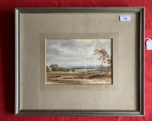 Anthony Van Dye Copley Fielding (1787-1855): Near Carnobie watercolour landscape, cattle and figure,