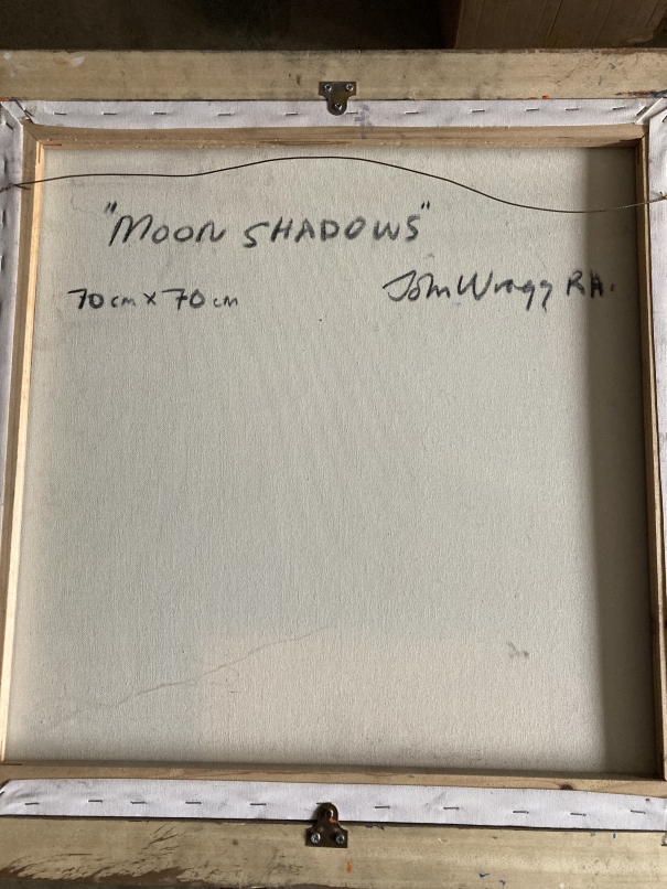 John Wragg R.A. (1937-2020): Acrylic/mixed media on canvas 'Moon Shadows', signed on verso. - Image 2 of 3