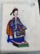 Chinese 19th cent. Album containing eleven watercolours of figures on pith paper, stamped Namshing