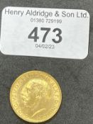 Coins/Numismatics: George V 1925 Gold Sovereign.