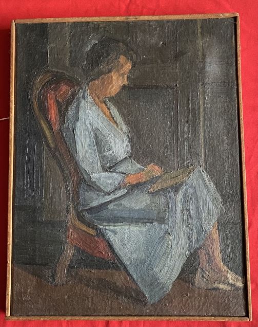 Geoffrey N. Gaskell: Oil on canvas lady in chair, signed lower right, dated 1958, framed. 23ins. x - Image 4 of 5