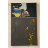 Robert O'Rorke (b1945): Oil and collage on two boards, Sweet Dreams, framed. 27¼ins. x 16ins.