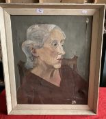 Geoffrey N. Gaskell: Oil on canvas lady in chair, signed lower right, dated 1958, framed. 23ins. x