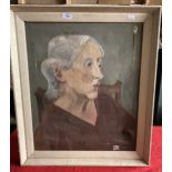 Geoffrey N. Gaskell: Oil on canvas lady in chair, signed lower right, dated 1958, framed. 23ins. x