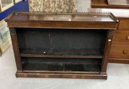 19th cent. Rosewood two shelf bookcase with galleried top. 55ins. x 12ins. x 37ins.