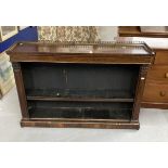 19th cent. Rosewood two shelf bookcase with galleried top. 55ins. x 12ins. x 37ins.