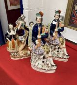 19th cent. Staffordshire flatbacks, two figures depicting Mr Brown (Queen Victoria's companion)