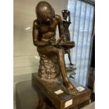 19th cent. Bronze statue Spinario after Ferdinand Barbedienne (1810-1892) signed F. Barbedienne