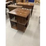 Edwardian revolving bookcase with slat work sides. 32ins. x 21ins.