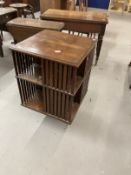 Edwardian revolving bookcase with slat work sides. 32ins. x 21ins.