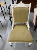 Mid 19th cent. Mahogany elbow chair with carved back and arms plus a 19th century painted hardwood