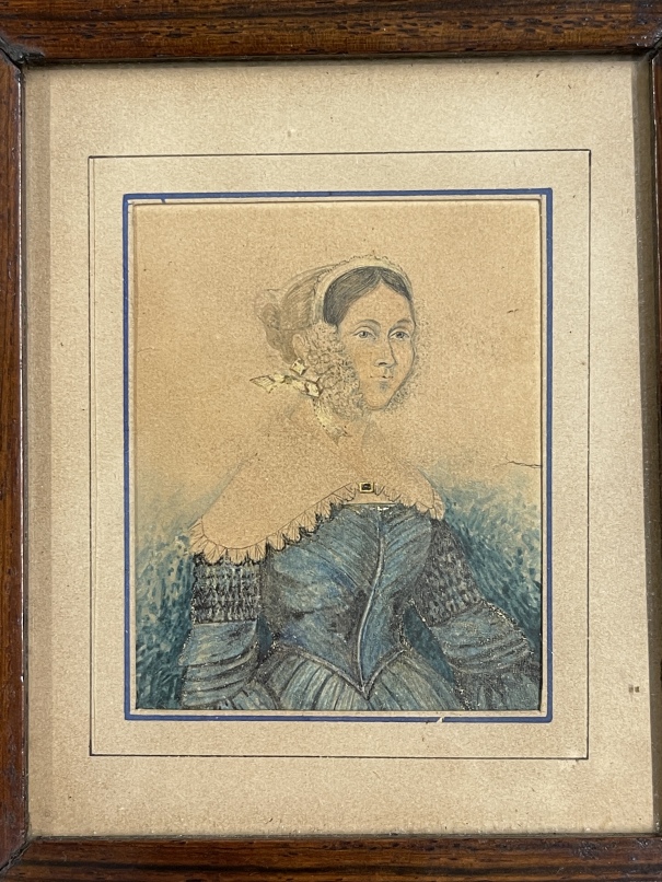 19th cent. English School: Label on reverse 'Portrait of Susan Stenner. Painted by John Dempsey - Image 3 of 5