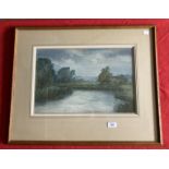 Roy Beddington (1910-1995): Watercolour Fishing on the River Test, signed lower right, framed and