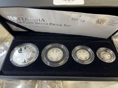 Coins/Numismatics: Royal Mint Britannia 2011 silver proof Britannia four coin set Two Pounds, one