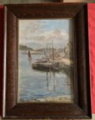 Kate Wylie (1877-1941): Oil on canvas, harbour scenes on the Clyde, possibly Wemyss. Provenance Lady