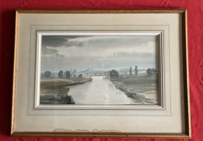 Roy Beddington (1910-1995): Watercolour Fishing on the River Test, signed lower right, framed and - Image 6 of 7