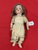 Toys: German bisque head doll No. 1362, impressed 1362 Made in Germany to back of head.