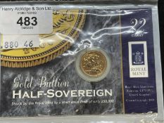Coins/Numismatics: Elizabeth II 2000 Gold Bullion Half Sovereign in sealed Royal Mint Bag/
