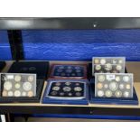 Coins/Numismatics: Royal Mint proof coin collections 2001, 2003, 2006, 2007 and 2008. (5)