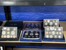 Coins/Numismatics: Royal Mint proof coin collections 2001, 2003, 2006, 2007 and 2008. (5)