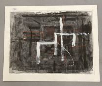 Maurice Cockrill R.A. FBA (1936-2013): Watercolour, wax crayon and gouache abstraction signed