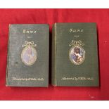 Books: Jane Austen - Emma - Volumes 1 and 2 Chatto & Windus 1910 green cloth cover with roundel