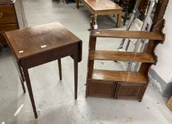 19th cent. Mahogany side table with front drawer and drop flaps on chamfered supports. 29ins. x