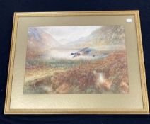 George Rankin (1864-1937): Watercolour , mallards in flight signed lower left, framed and glazed.
