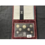 Coins/Numismatics: Elizabeth II, Silver Proof Anniversary Collection 1996, 7-coin set from £1 (