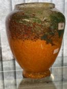 The Mavis and John Wareham Collection: Monart large vase orange shading to green with